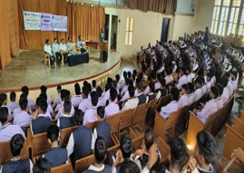 Students attending a HIV/AIDS awareness session, Red Ribbon Club