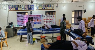Blood donation camp organised by the Red Cross unit