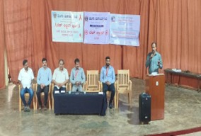 Speaker addressing students at a Red Ribbon Club awareness programme