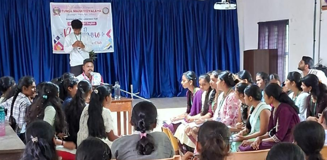 Students taking part in the debate on Traditional Women versus Modern Women, Rainbow English Language Club