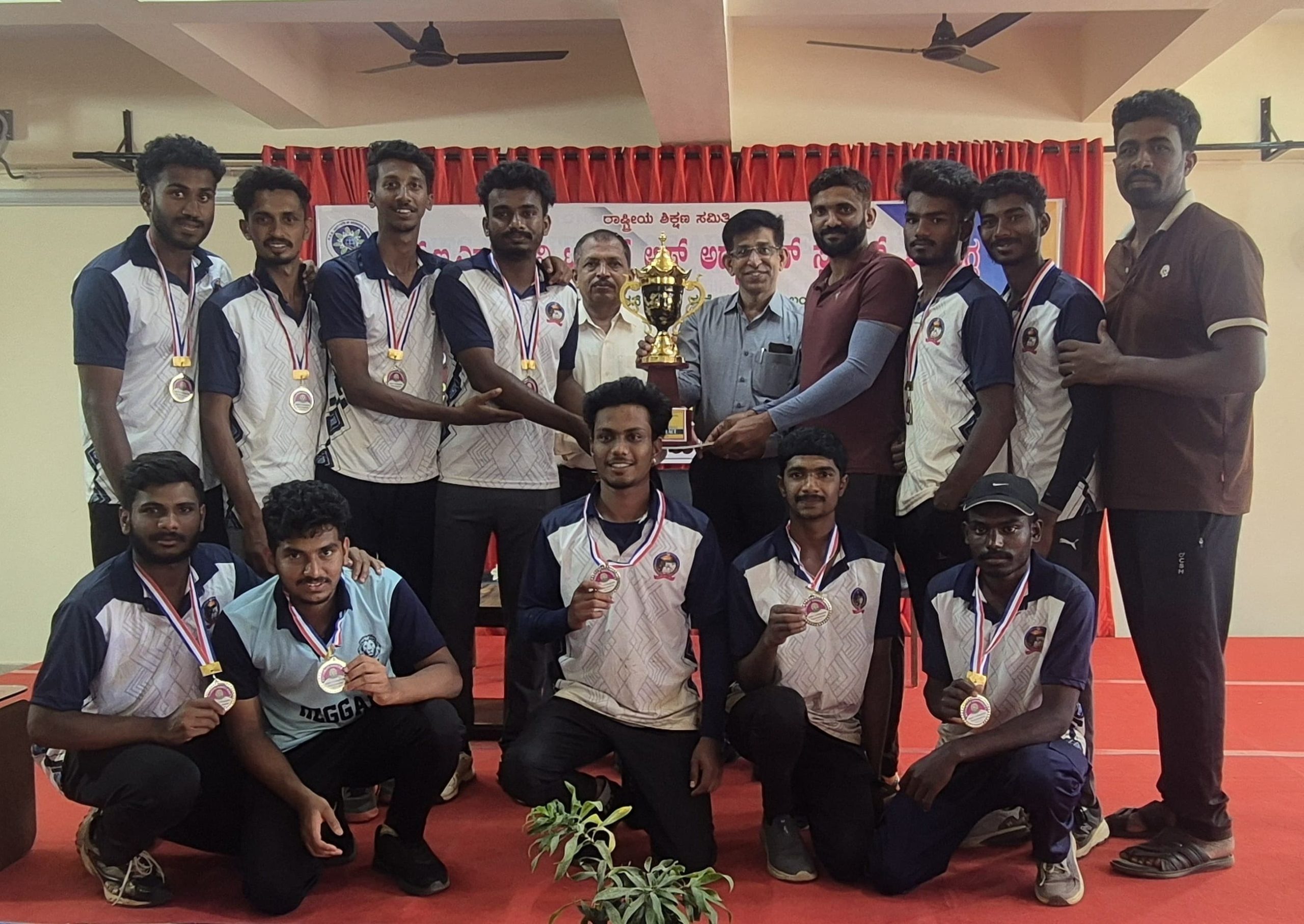 Tunga Mahavidyalaya men’s softball team, winners of the January 2026 inter-college tournament