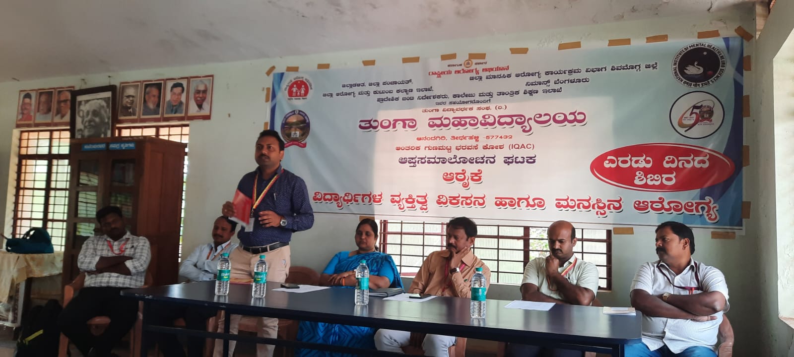 Resource persons addressing staff at the Counselling Cell's two-day training programme